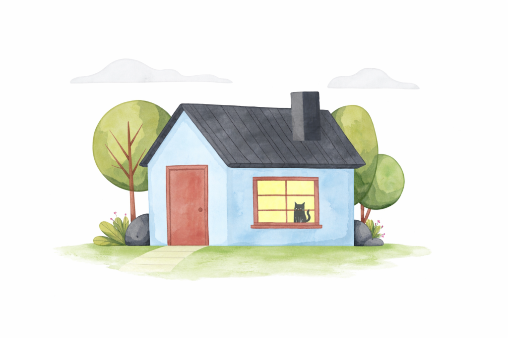 Illustration av attefallshus